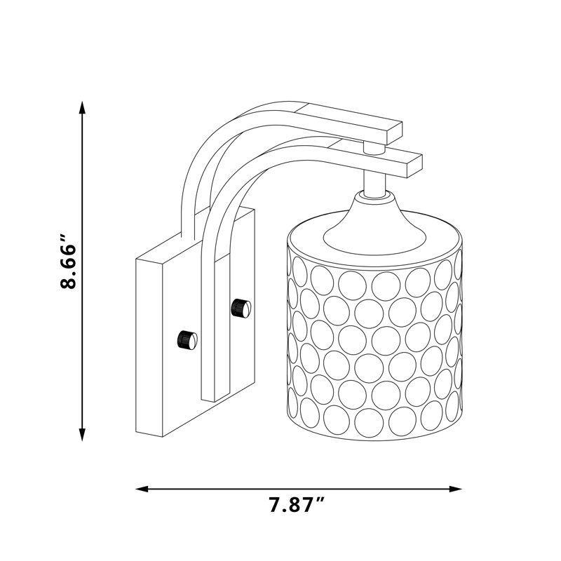 1 - Light Dimmable Chrome Armed Sconce