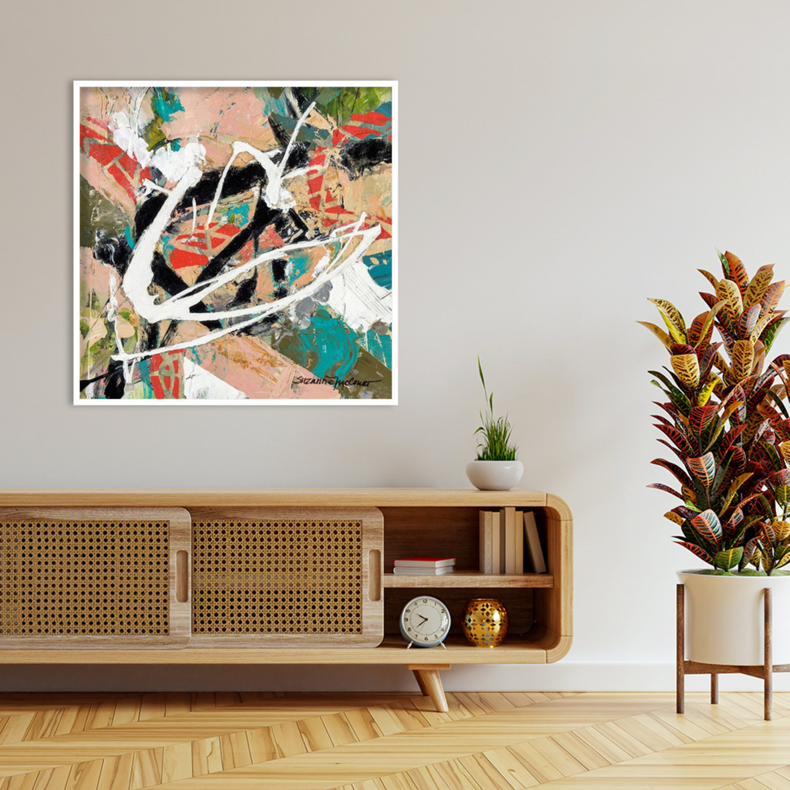 Sutter "Stacked" Print by Suzanne McCourt, 41" H x 41" W, White