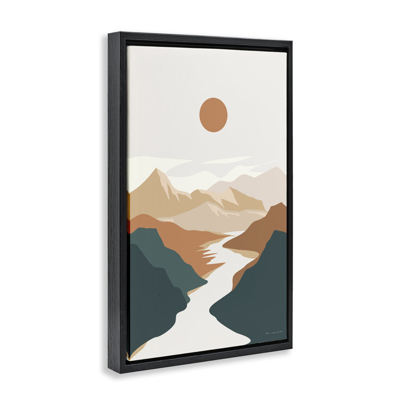 Toile flottante Boho Mountain Valley par Omar Escalante, Cadre flottant noir de jais, H 31 po x l 21 po