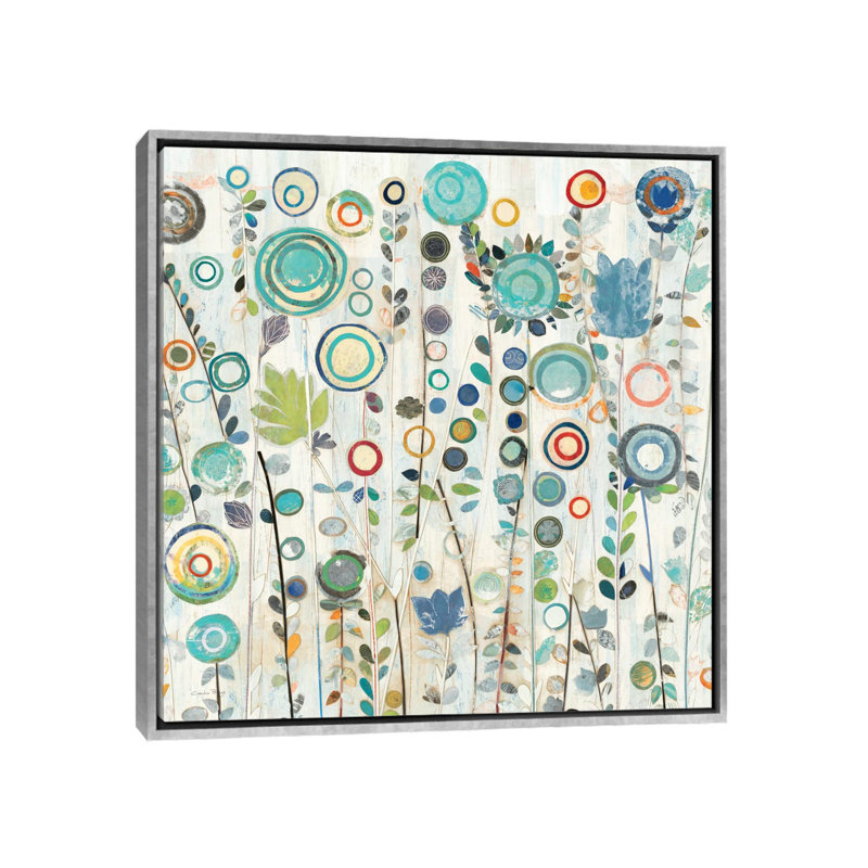 « ocean jardin i square », impression, H 26 po x l 26 po x p 1,5 po, Toile avec cadre argenté