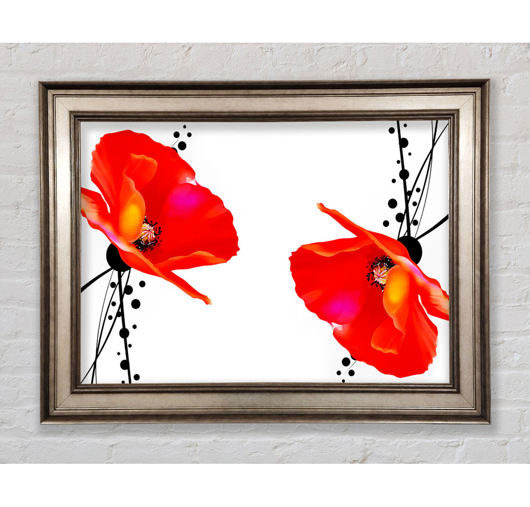 Gerahmter Kunstdruck Twin Poppy Abstract