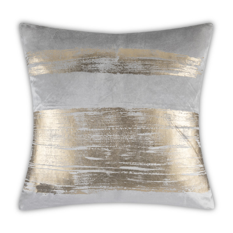Leyla Velvet Abstract Throw Pillow, Gray