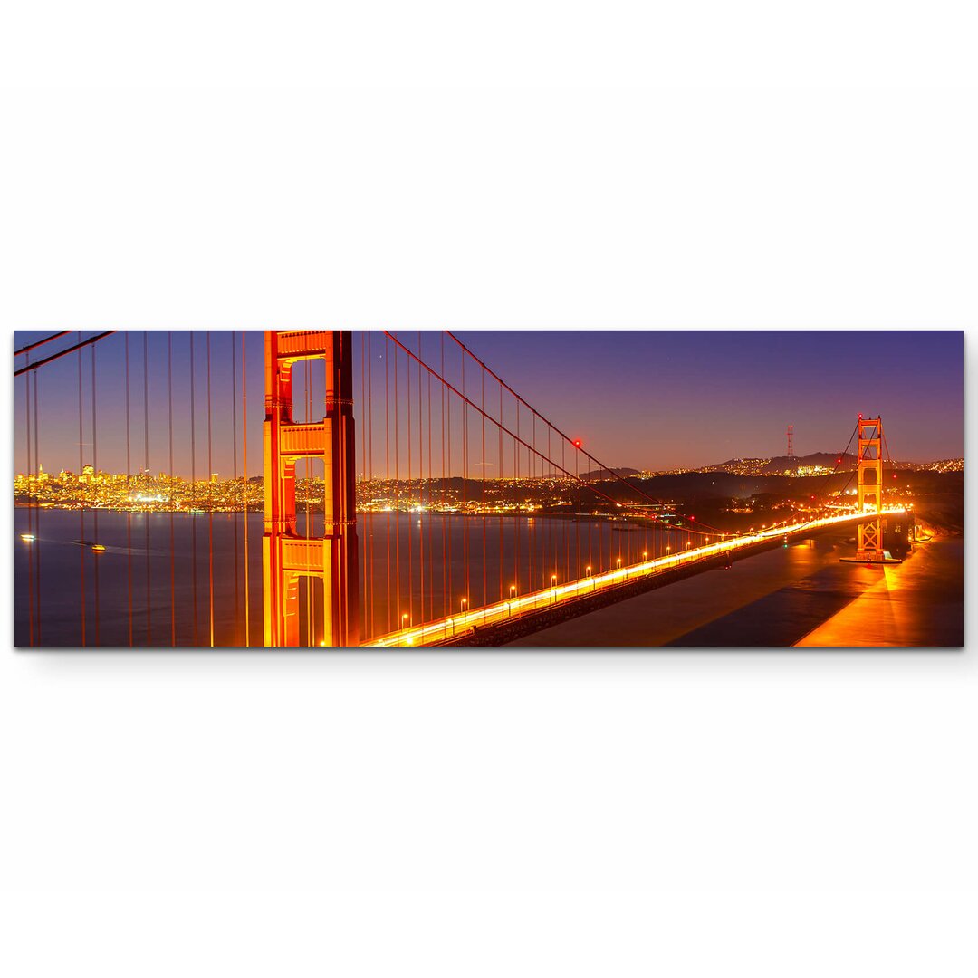 Leinwandbild Golden Gate Bridge bei Nacht