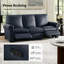  Canapé inclinable électrique en cuir véritable rembourré de duvet synthétique 86,25 po-1423949424