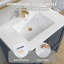 Comptoir de meuble-lavabo à surface solide de 36 pouces avec lavabo intégré, comptoir sans soudure blanc brillant, imperméable et facile à installer