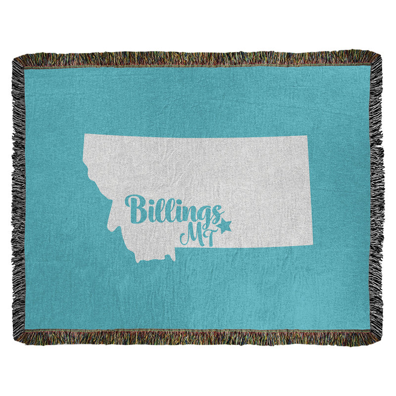 Jeté en coton billings montana, 60 po x 80 po, Bleu sarcelle