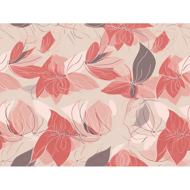 Motif floral de rideaux de fenêtre roses - 6069, L 20 po x L 82 po