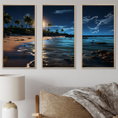 Mystic Tropical Beach Moonlight III - Art mural plage
