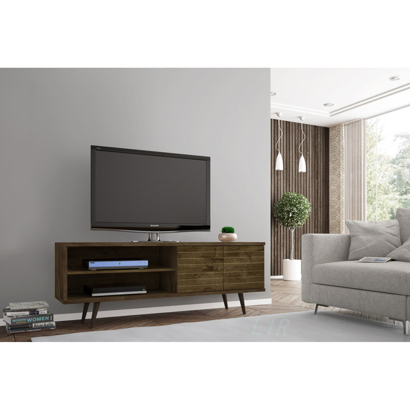 63" Minimalist Sleek TV Stand, Brown