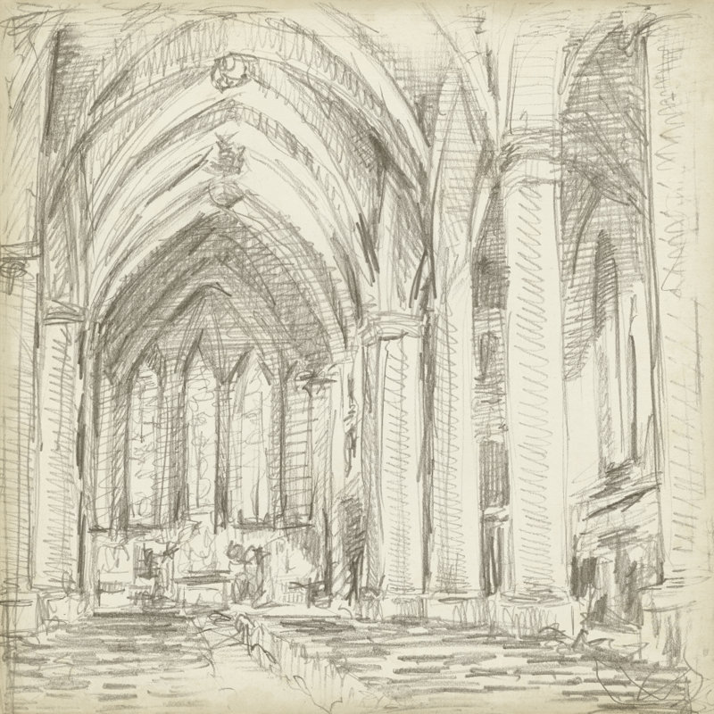 Interior Architectural Study III, H 12 po x l 12 po x P 1,25 po