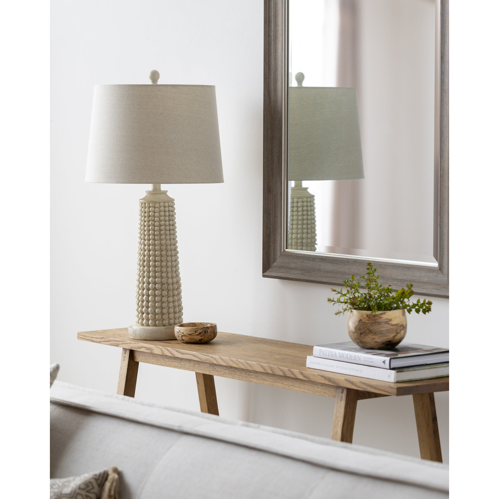 Claira Table Lamp, Off-White