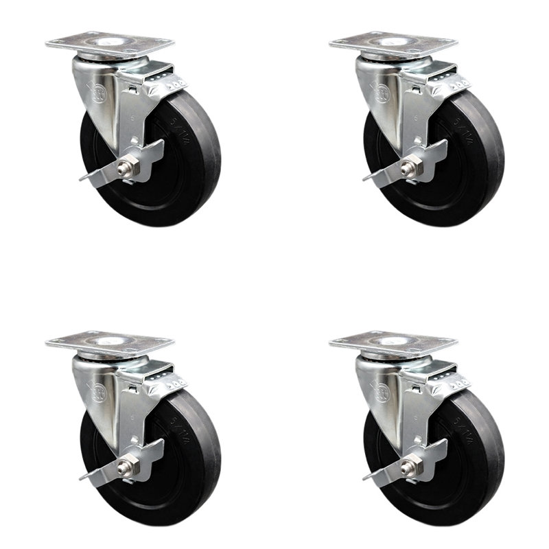 Plateau pivotant en caoutchouc souple avec roulettes