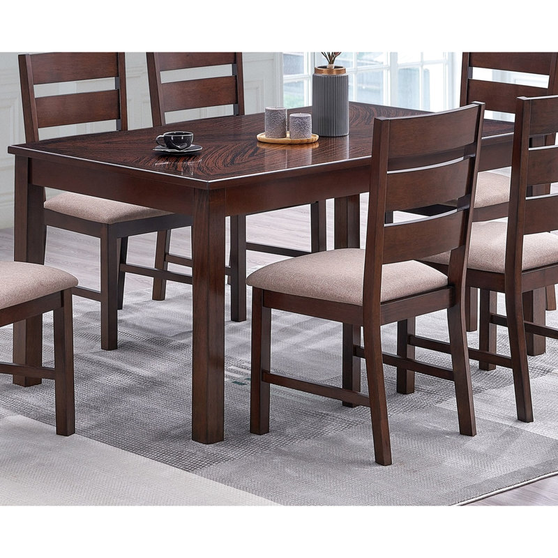Classic Solid Wood Dining Table In Antique Cherry - Rectangular With Reinforced Top Sleek And Surface