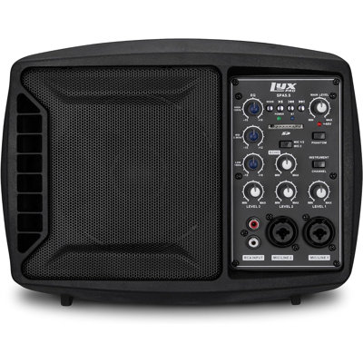 Lyxpro 5.5" Small PA System, PA Speaker Monitor & Amplifier 3 Channel Mixer 3 Band EQ