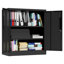 Armoire de rangement en métal avec serrure, armoire de rangement pour garage à 2 portes avec 2 tablettes réglables, classeur en acier robuste pour la maison