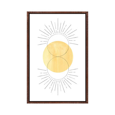 Mustard Yellow Sun, Abstract Art by Whales Way - Print on Canvas