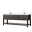 Meuble-lavabo double en chêne brun 80 po L 22 po x P - Plateau en marbre et robinet à fermeture en douceur, espace de rangement riche