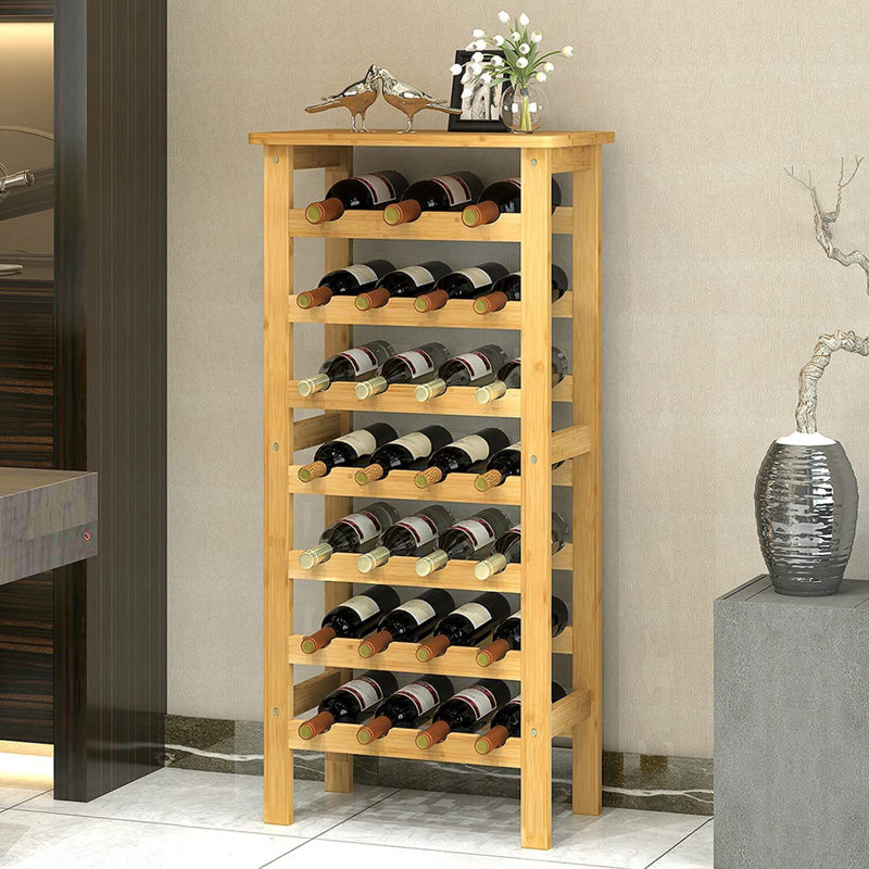 Amalgre 24 Bottle Floor Wine Bottle Rack in Yellow