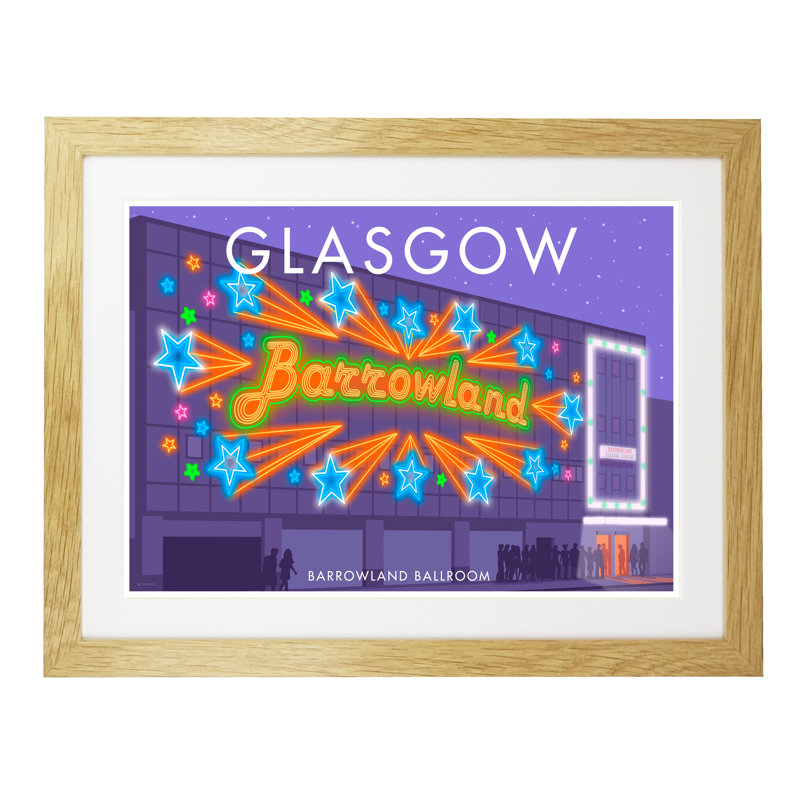 Glasgow Barrowland by Stephen Millership - Print, 44cm H x 54cm W x 2.2cm D, Oak