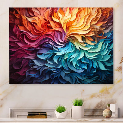 "Tourbillon multicolore Op Art" sur métal