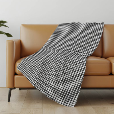 Addison Machine Washable Sherpa Houndstooth Throw Blanket