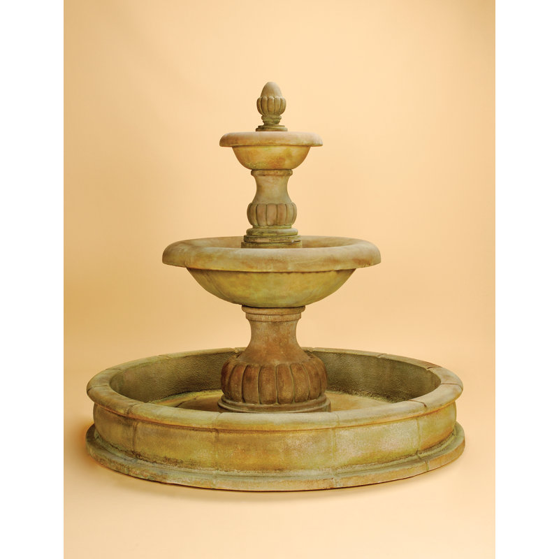 Alush Handcrafted Outdoor Concrete / Cement Floor Fountain