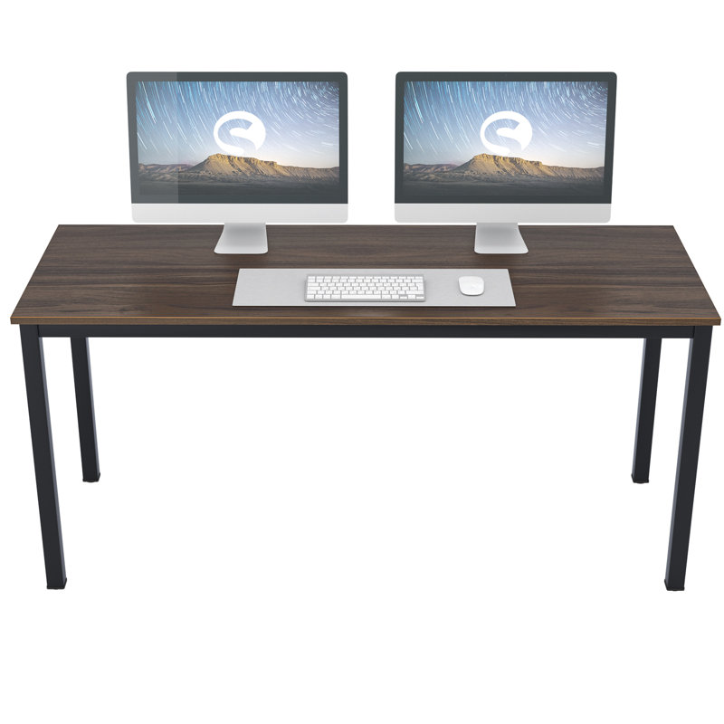 Cherol Metal Base Writing Desk, 29.5" H x 63" W x 23.6" D, Borwn