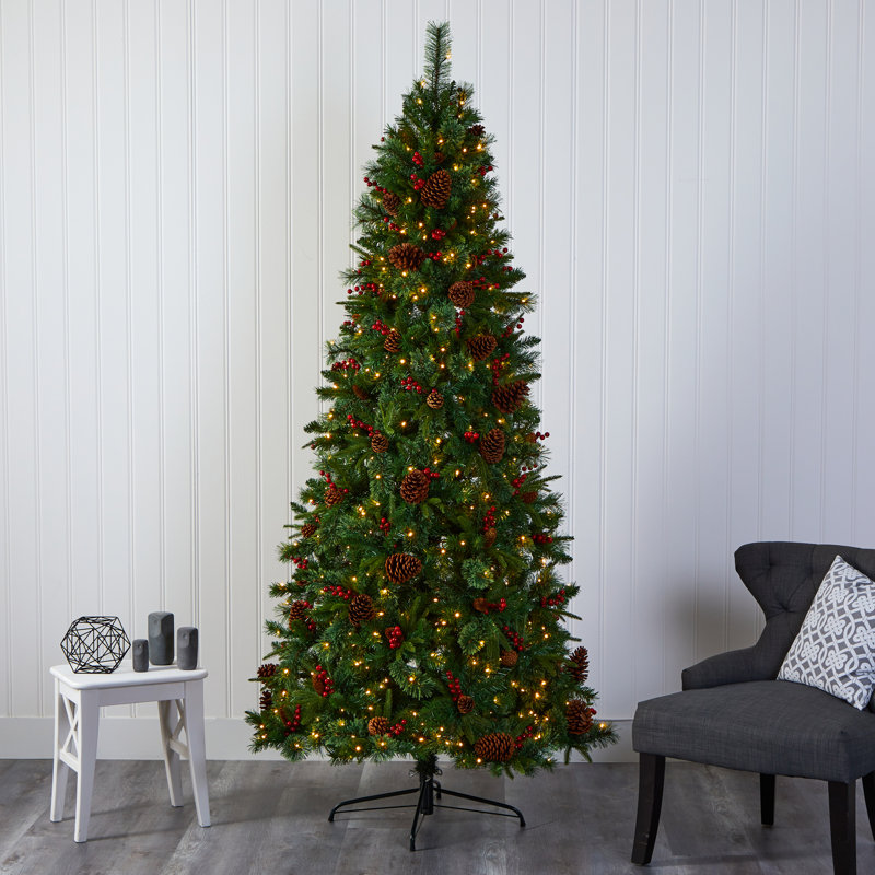 Lighted Artificial Christmas Tree, 7.5' H