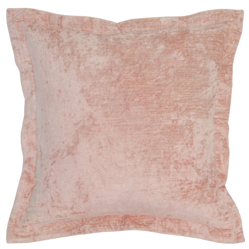 Bryce Pink Velvet 22" Square Throw Pillow
