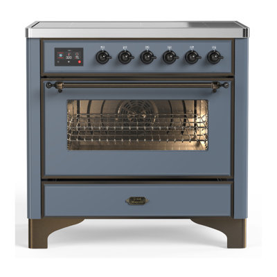 Majestic III Series 36 Inch Induction Range with 6 Induction Elements in Blue Grey (Burnished Trim)