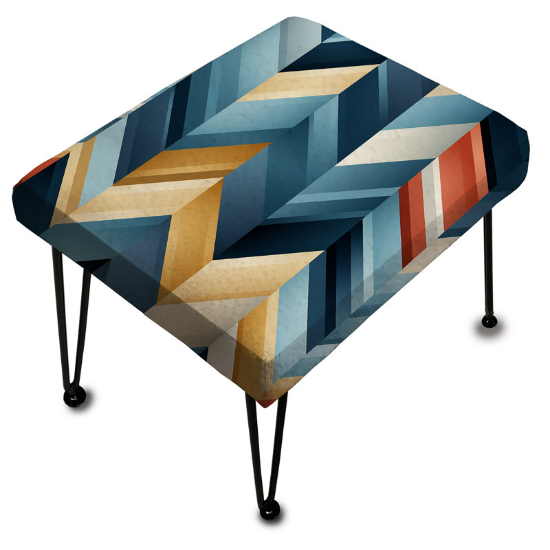Chevron bleu et doré à motif géométrique rectangulaire