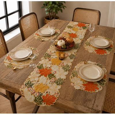 Chemin de table d’automne brodéed nappe Harvest Splendor