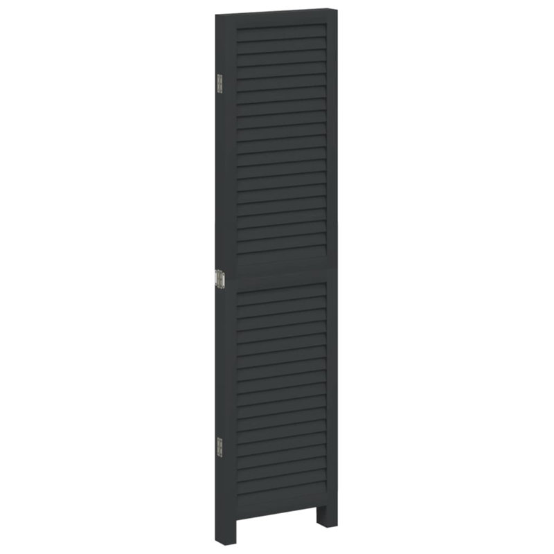 Trista Solid Wood Accent Room Divider, Black, 180cm H x 145cm W, 4 Panels