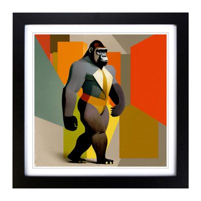 Gorilla Bauhaus - Single Picture Frame Print on Wood