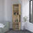 FM FURNITURE Clifton Corner Bar Cabinet, with 5 shelves,Cup Hanger and Eight Built-in Wine Rack,Macadamia-1400237904