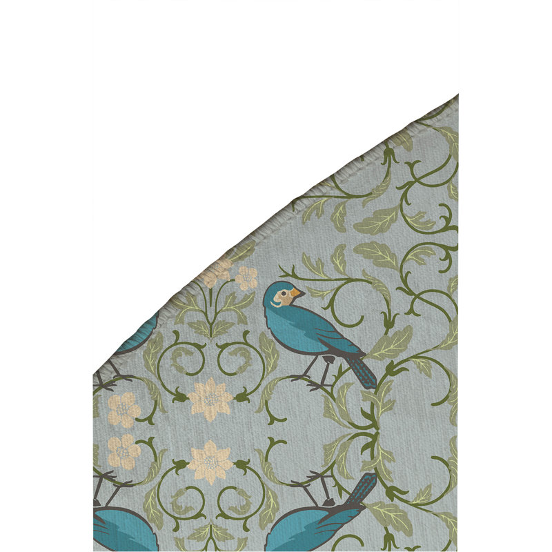 Tweetie Soft Step Outdoor Area Rug, Blue, Round 5'