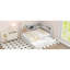 Lit de jour double en métal avec lit gigogne, armoires de rangement et ports USB, blanc-435127095