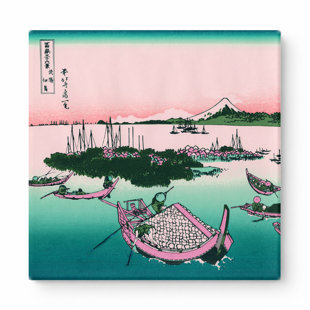 «Tsukudajima in Musashi Province» (vers 1830) - art mural carré sur toile