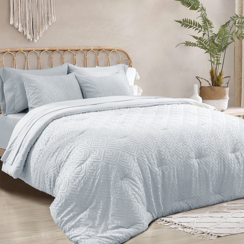 Ensemble d'édredon 7 pièces Boho, Argile, Édredon grand + 6 pièces supplémentaires inclus