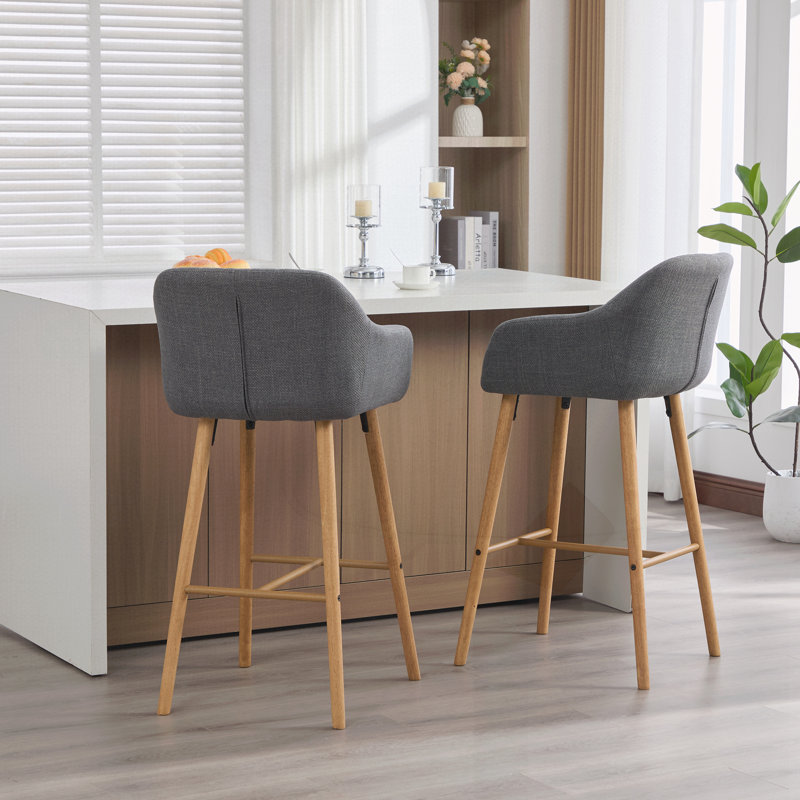 Ensemble de 2 tabourets de bar modernes, Gris