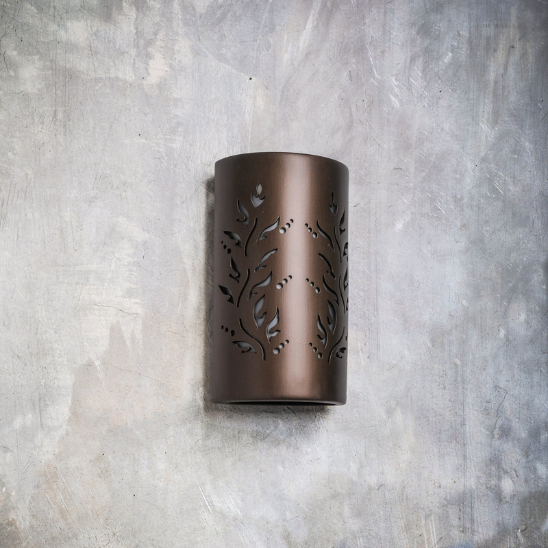 Ninamarie Ceramic Outdoor Wall Light, LED Bulb Included, Rubbed Bronze