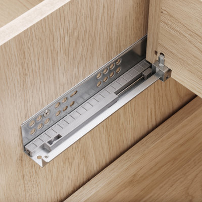 Meuble-lavabo double 59 po avec plateau en résine SMC et tiroirs divisés 59 po