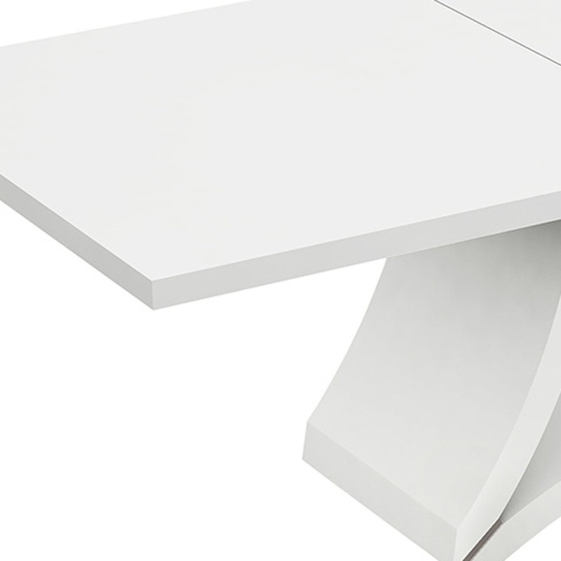 Table de salle à manger 98 "en bois manufacturé blanc massif