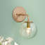 Applique murale en verre sphérique doré 1 lumière pour l'intérieur humide Tseri