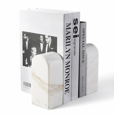 Natural Marble Bookends, Set Of 2, Afudik-Vein