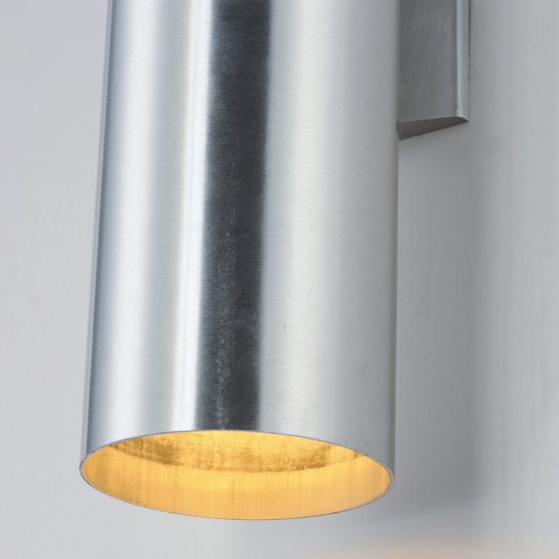 Barbara Aluminum Wall Light, Brushed Aluminum, 15" H x 6" W x 7.25" D