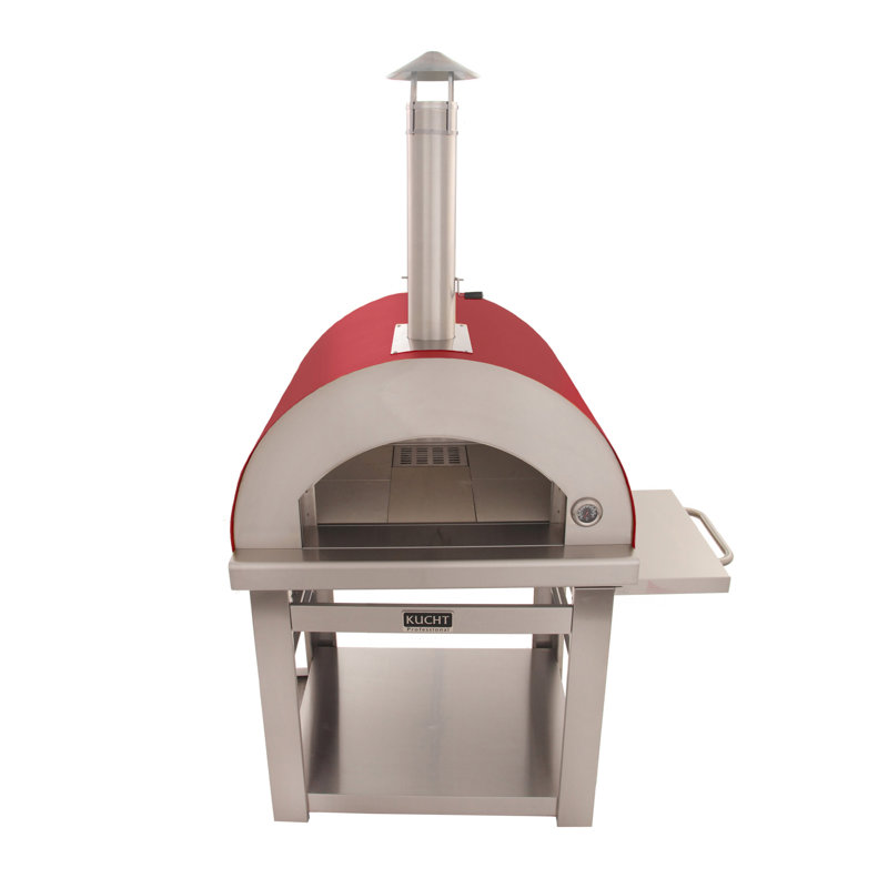 Outdoor Wood-Fired Pizza Oven, Red