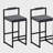 Upholstered Velvet Bar Stools Modern Dining Stools (Black & Gray, Set of 2)-1196671890-1196671891