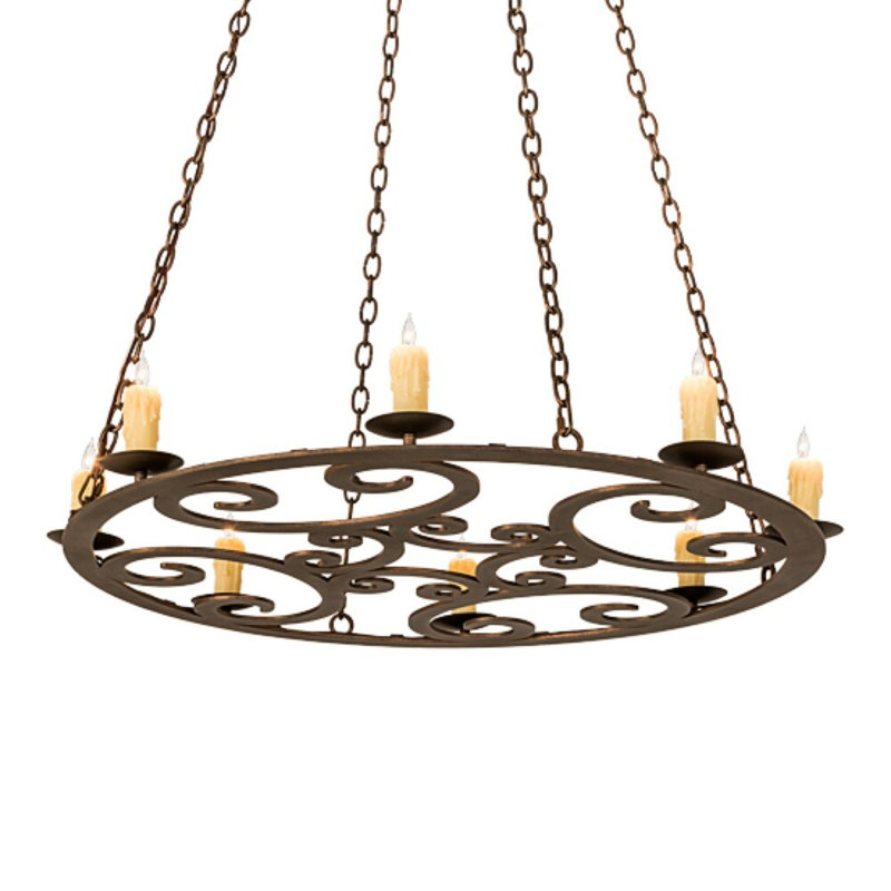 Icenhour 8 - Light Gilded Tobacco Wagon Wheel Pendant