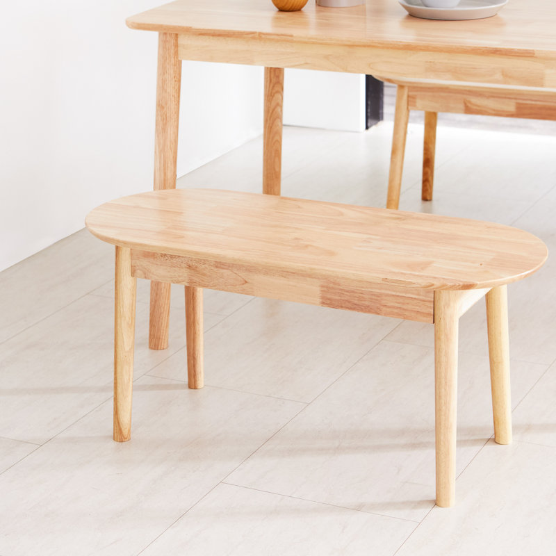 Banc de chambre d'entrée en bois massif Jaiseon, Chêne naturel, H 17,7 po x l 35,4 po x P 15 po